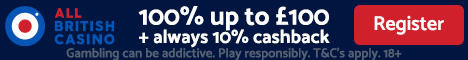 All British Casino — 100% up to £100 Welcome Bonus